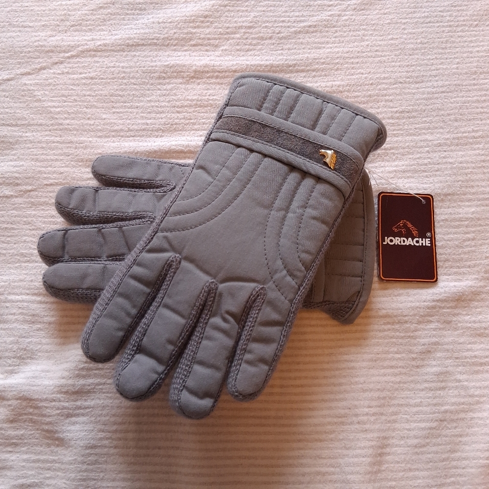Vintage 1980s Jordache Grey Ski Gloves Adult Medium New with Tags Winter Gloves